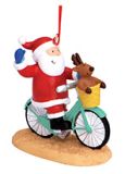 Santa Riding a Bike Ornament