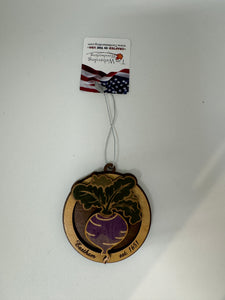 Wood Eastham Turnip Ornament