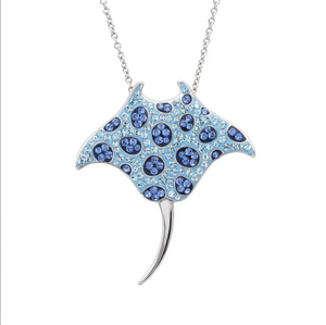 Blue Manta Ray with Aqua Crystals