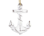White Wash Anchor Ornament