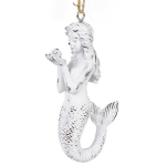 White Wash Mermaid Ornament