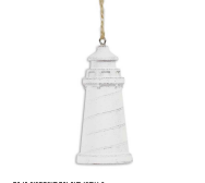 White Wash Lighthouse Ornament