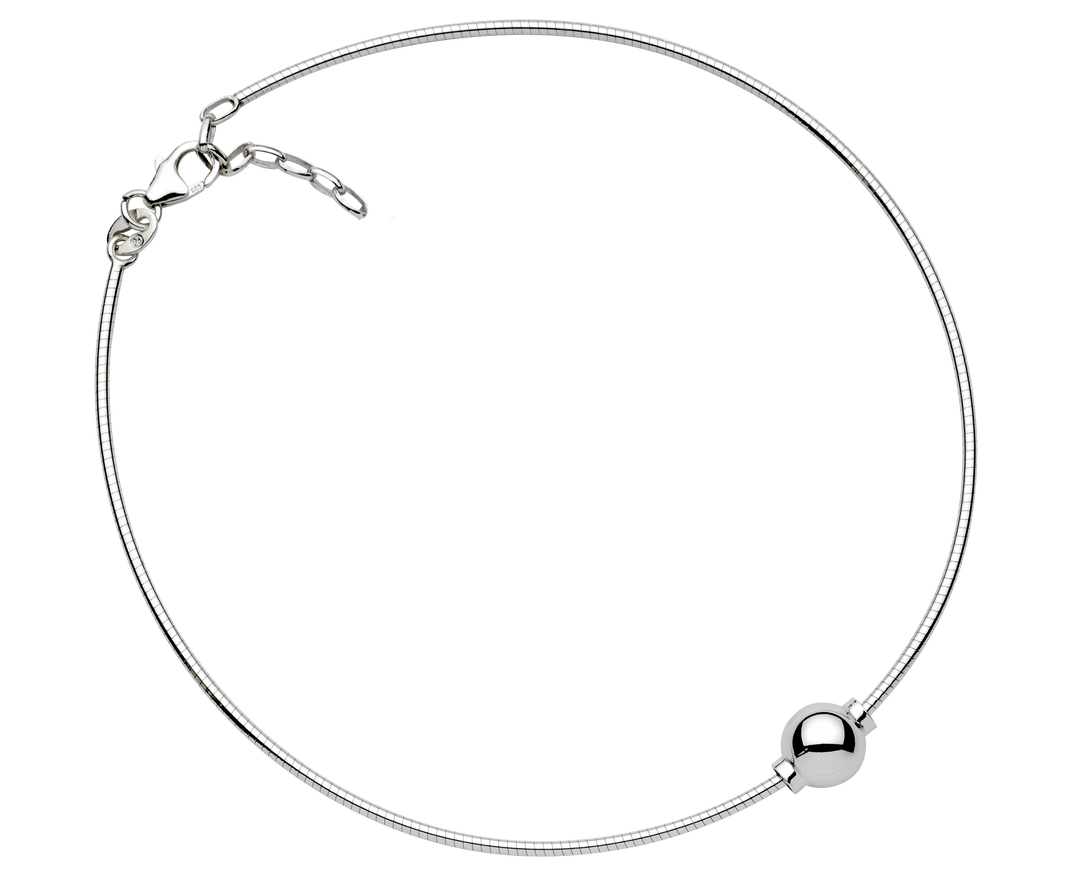 Single Ball Anklet w/ Omega Chain