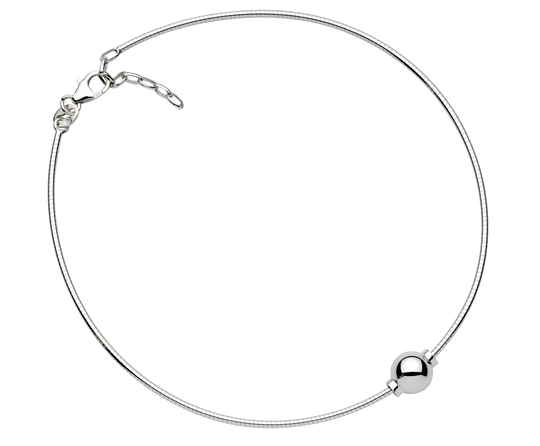 Single Ball Anklet w/ Omega Chain