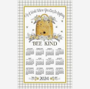 2024 Bee Kind Calendar Towel