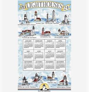 2024 Lighthouses Calendar Towel