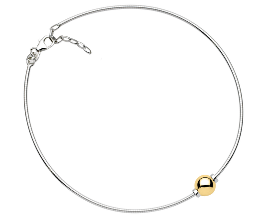 Single Ball Anklet w/ Omega Chain
