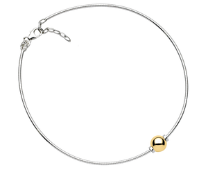 Single Ball Anklet w/ Omega Chain