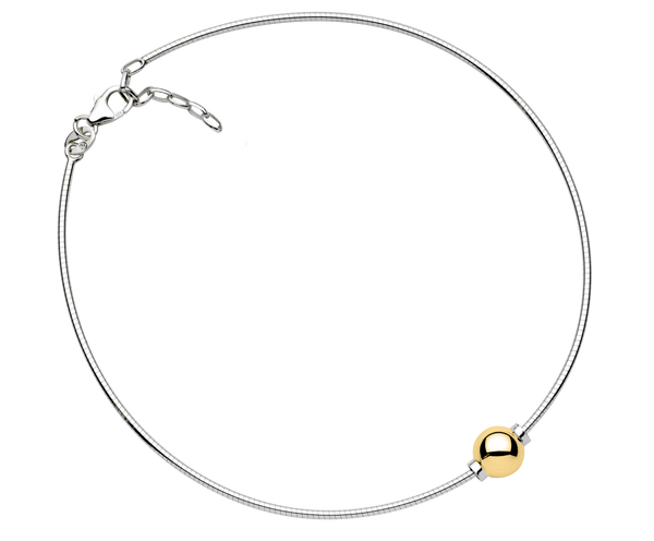 Single Ball Anklet w/ Omega Chain