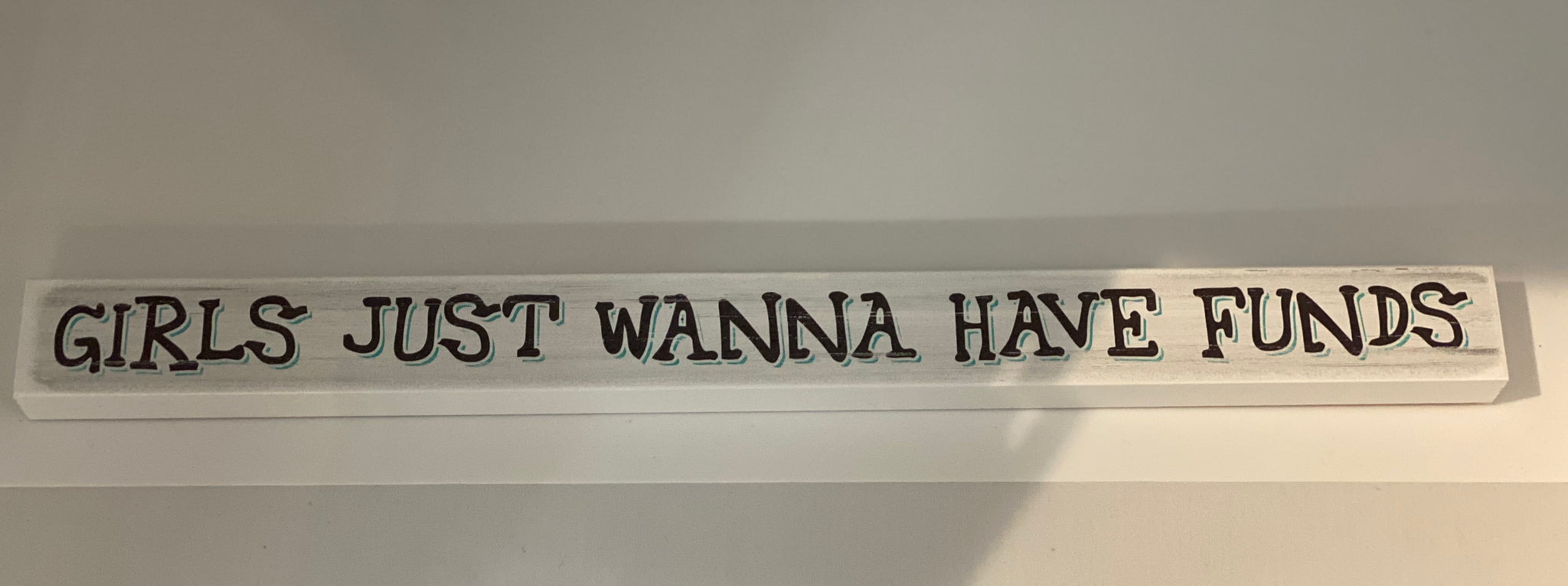 “Girls just wanna have funds” sign