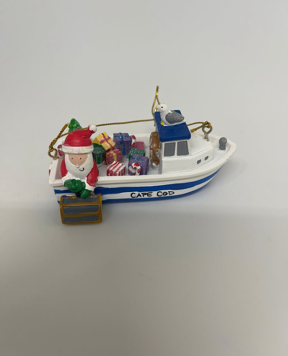 Santa on a Lobster Boat Cape Cod Gift Barn