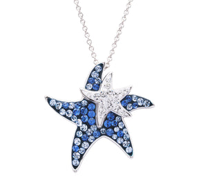 Aqua Mom & Baby Starfish Pendant
