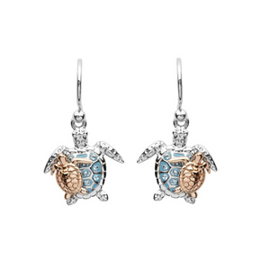 Mother & Baby Turtle Drop Earrings With Swarovski® Crystals