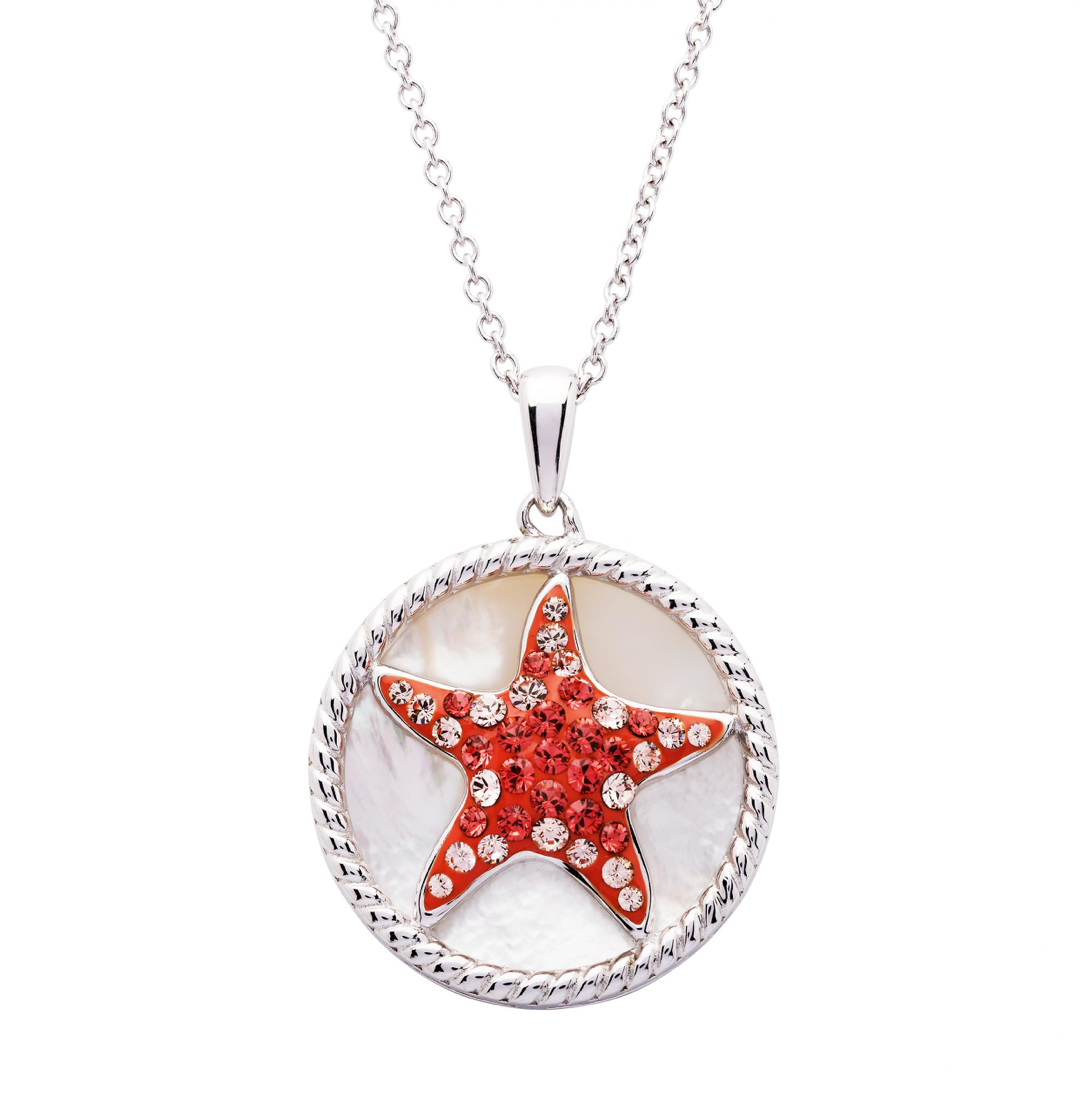 Red Starfish Mother of Pearl Pendant