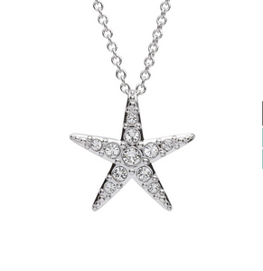 Starfish Pendant With Clear Swarovski® Crystals - Medium Size