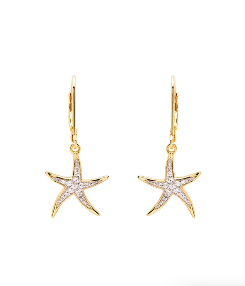 Gold Vermeil Starfish Drop Earrings