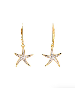 Gold Vermeil Starfish Drop Earrings