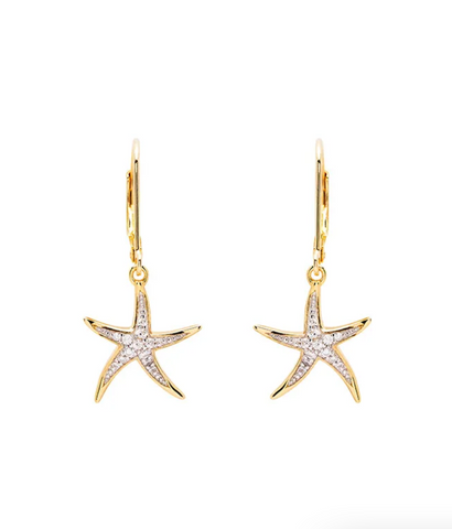 Gold Vermeil Starfish Drop Earrings