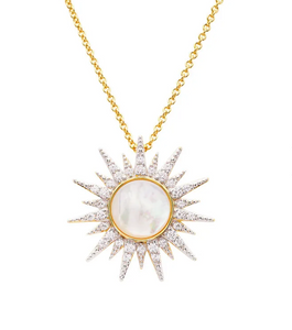 Gold Vermeil Mother of Pearl Sun Necklace