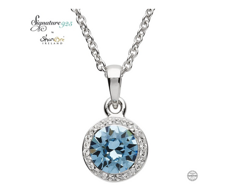 Halo Aquamarine Necklace