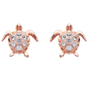 Rose Gold Turtle Stud Earrings