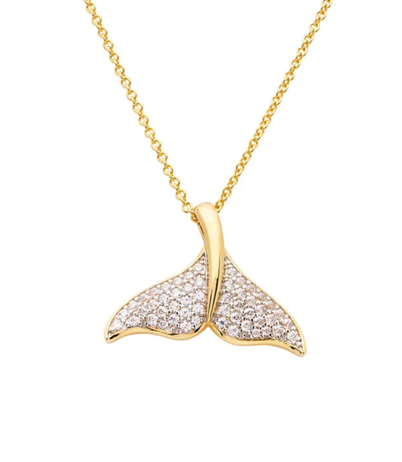 Gold Vermeil Whale Tail Necklace