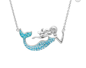 Blue Mermaid Necklace with Aqua Swarovski® Crystals