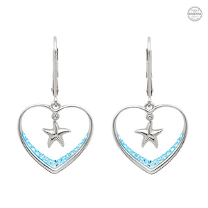 Aqua Starfish Earrings with Aqua Swarovski® Crystals